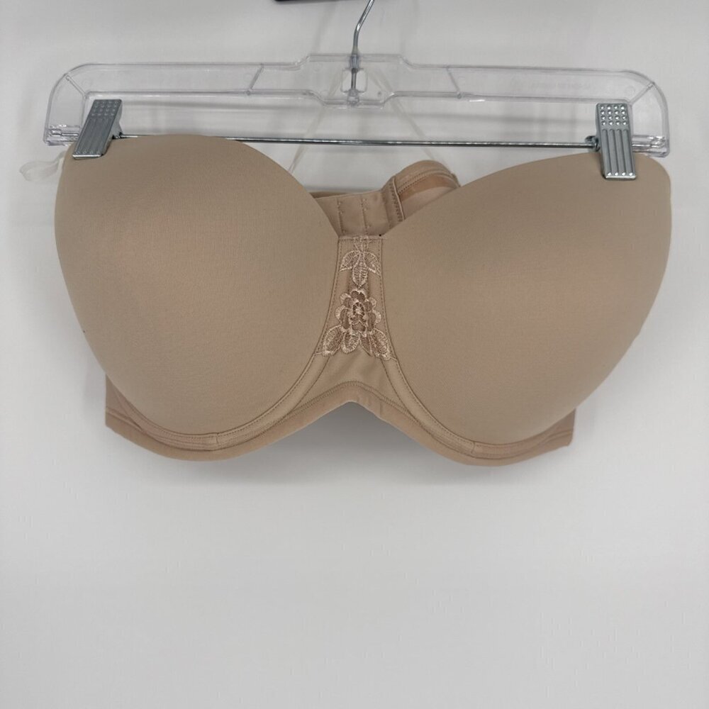 Vanity Fair ROSE BEIGE Beauty Back Full Figure Smoothing Strapless Bra Size 40D